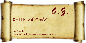 Orlik Zénó névjegykártya